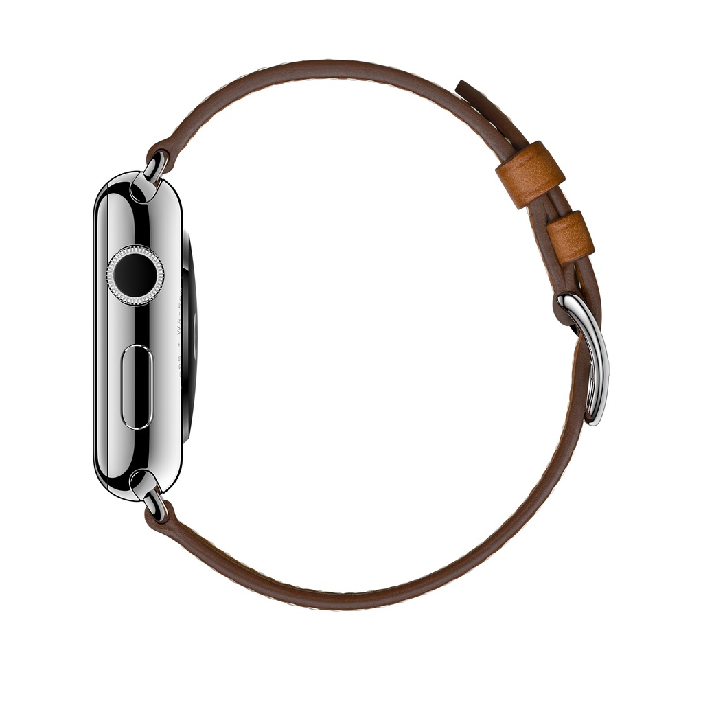 apple watch hermès stainless steel case with fauve barenia leather single tour