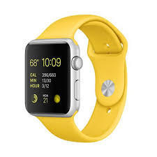 Watch Yellow Sport band Silver Case 42mm