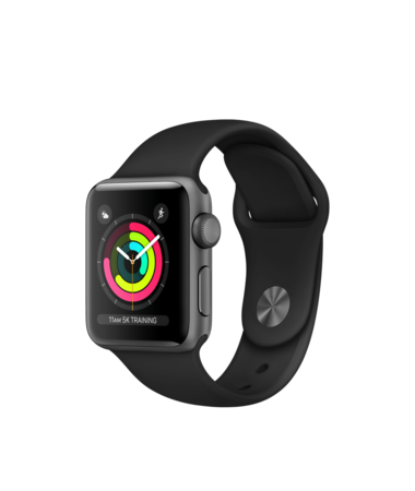 Apple Watch Space Gray Aluminum Case with Black Band 38mm Series 3 GPS