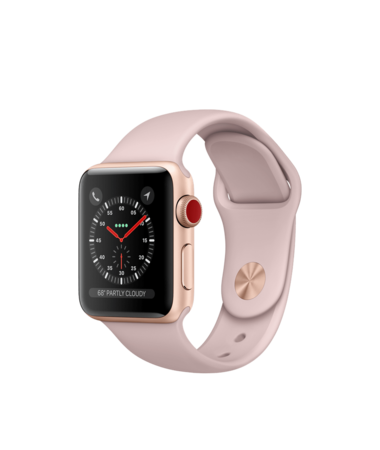 Apple Watch Gold Aluminum Case with Pink Sand Sport 38mm Series 3 GPS + Cellular