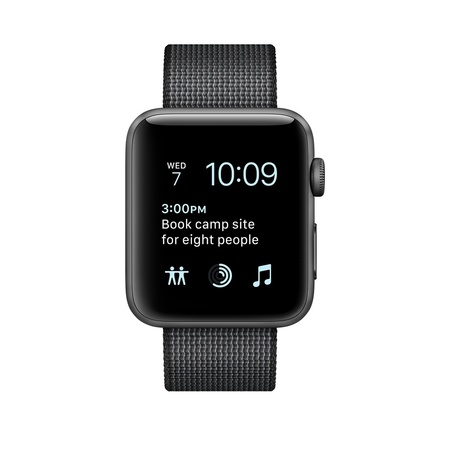 Space Gray Aluminum Case with Black Woven Nylon 38mm Series 2