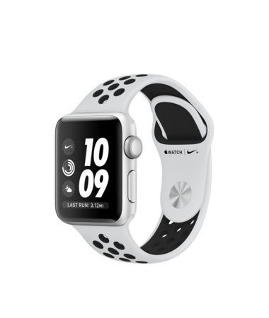 Apple Watch Silver Case with Pure Platinum/Black Nike Band 38mm Series 3 GPS