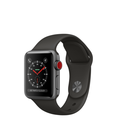 Apple Watch Gray Aluminum Case with Gray Band 38mm Series 3 GPS + Cellular