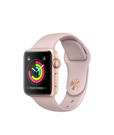Apple Watch Gold Aluminum Case with Pink Sand Band 38mm Series 3 GPS