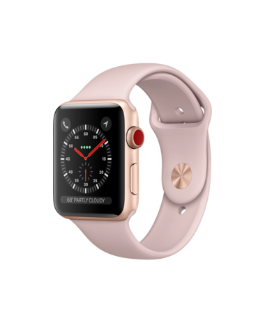 Apple Watch Gold Aluminum Case with Pink Sand Sport 42mm Series 3 GPS + Cellular