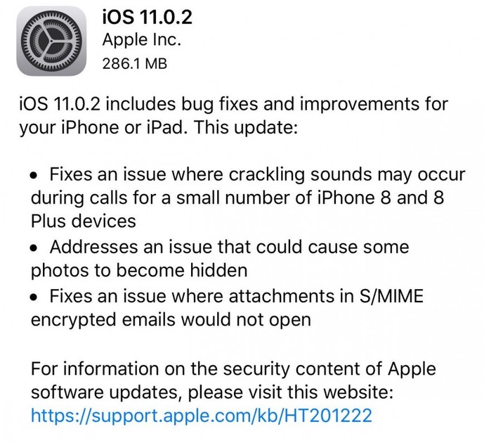 Apple пускат iOS 11.0.2 оправяща проблема с паразитния шум в слушалката на iPhone 8 и iPhone 8 Plus