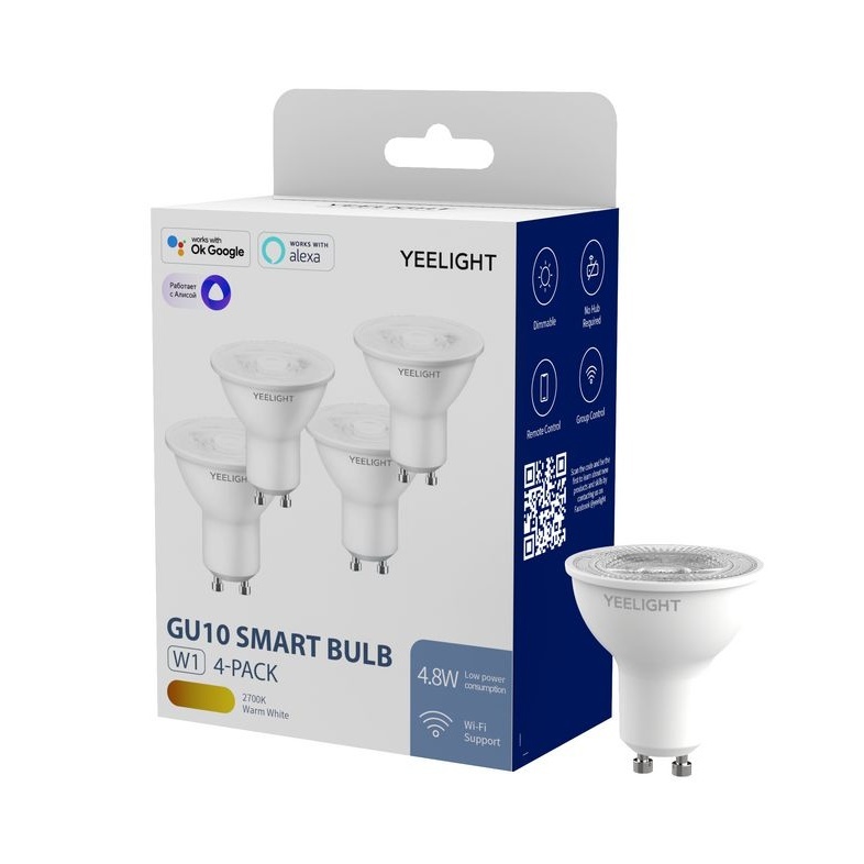 Xiaomi Yeelight GU10 Smart LED Bulb W1 White бяло 4 pack 4 броя
