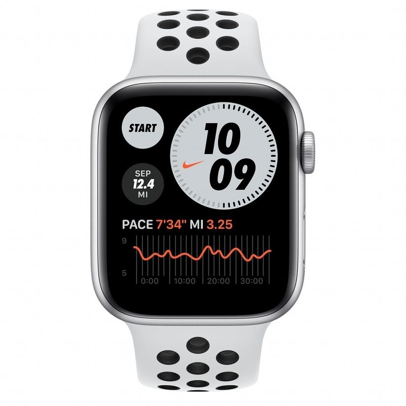 Apple Watch SE Silver Aluminum Case with Nike Pure Platinum Sport band 44mm, MYYH2BS/A, цена в