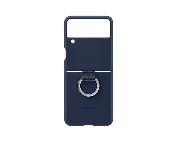 Silicone Cover кейс with Ring за Samsung Galaxy Z Flip 3 - Navy