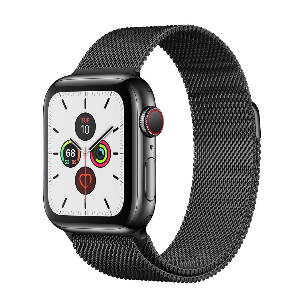 apple watch space black stainless steel case with space black milanese loop