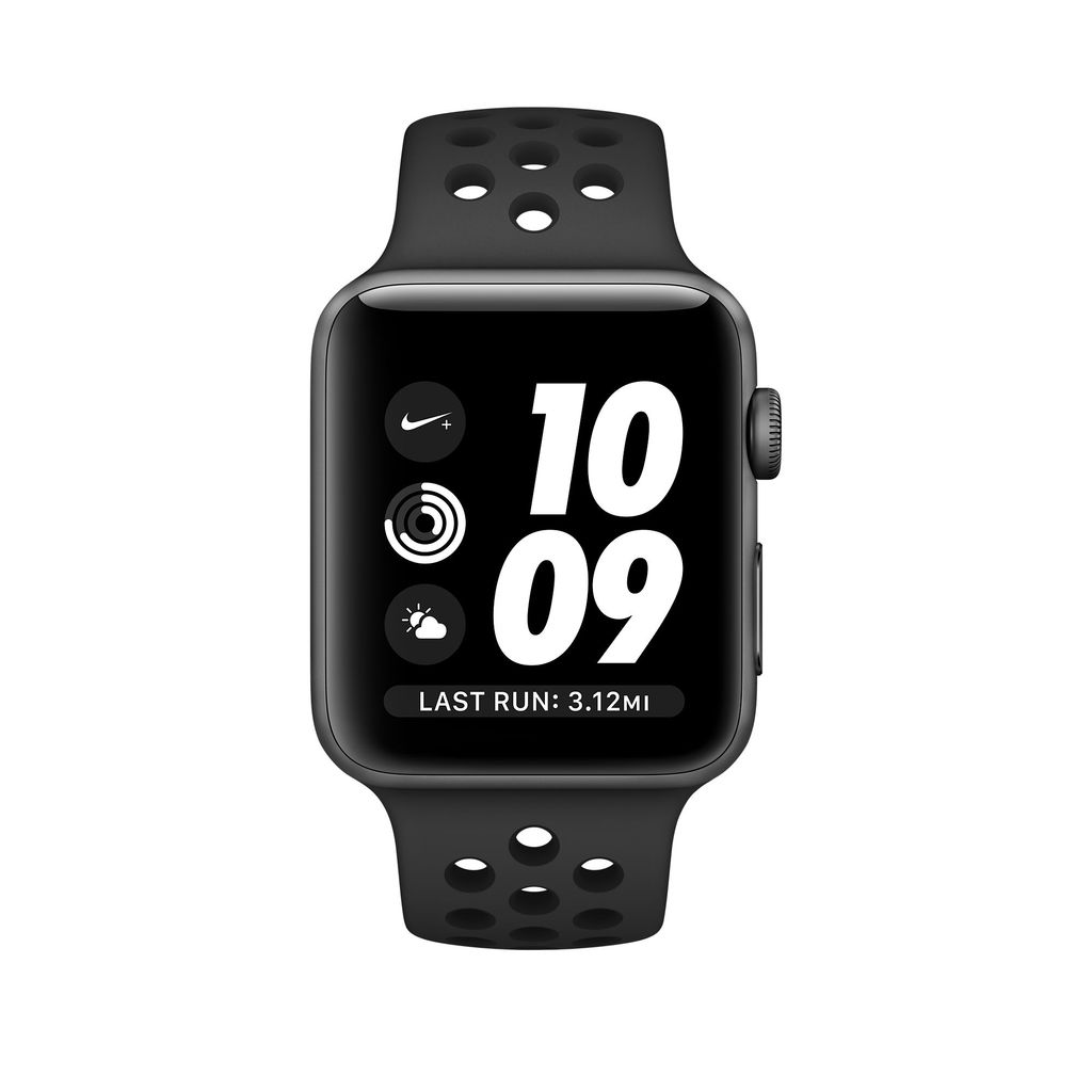 apple watch nike  space grey aluminium case with black nike sport loop