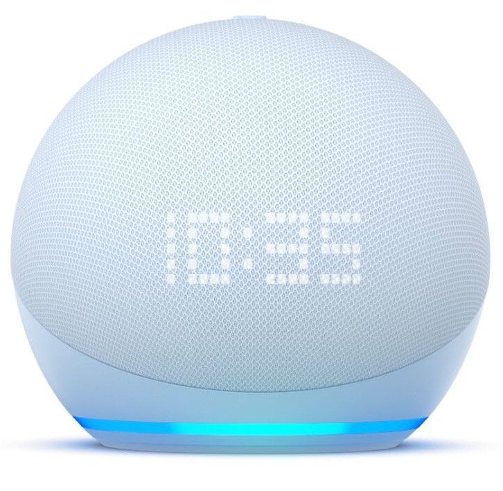 Amazon Echo Dot Speaker с часовник (5th Generation) - Blue