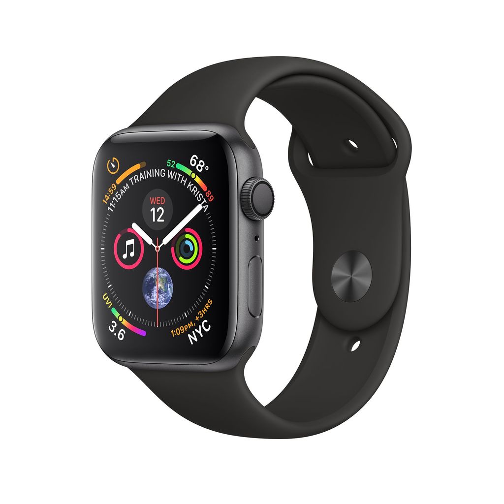 Apple Watch Space Gray Aluminum Case with Black Sport Band 40mm Series 4 GPS
