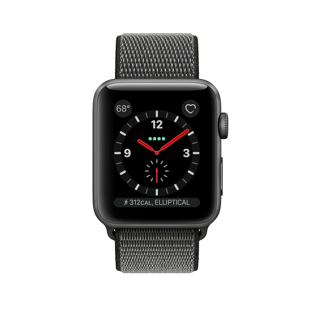 theilllines apple watch space gray aluminum case with black sport loop series 4