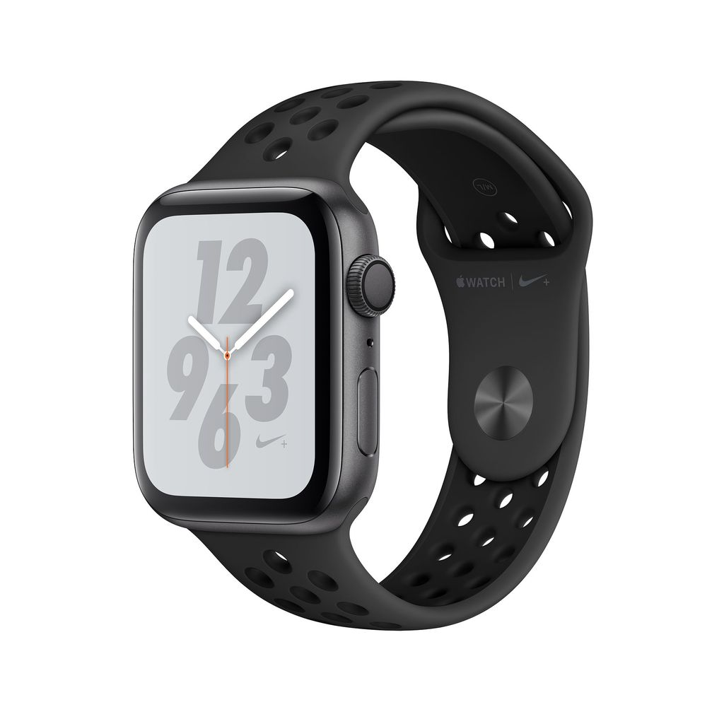 apple watch space gray aluminum case with black sport band 44mm