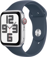 Apple Watch SE (2023) GPS + Cellular 40mm Silver Aluminum Case with Storm Blue Sport Band