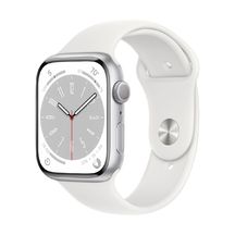 Apple Watch Series 8 45mm Silver Aluminium Case with White Sport Band 