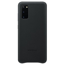 Кожен кейс Leather Cover за Samsung Galaxy S20 - black
