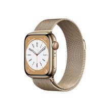 Apple Watch Series 8 GPS + Cellular 41mm Gold Stainless Steel Case with Gold Milanese Loop