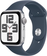 Apple Watch SE (2023) 44mm Silver Aluminum Case with Storm Blue Sport Band