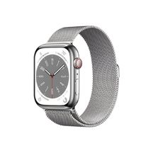 Apple Watch Series 8 GPS + Cellular 45mm Silver Stainless Steel Case with Silver Milanese Loop