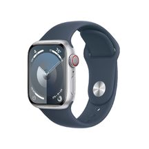 Apple Watch Series 9 GPS + Cellular 41mm Silver Aluminium Case with Storm Blue Sport Band