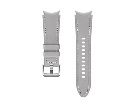 Кожена каишка Hybrid Leather Band за Samsung Galaxy Watch 4 40/44mm S/M - Silver