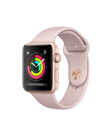  Apple Watch Gold Aluminum Case with Pink Sand Band 42mm Series 3 GPS