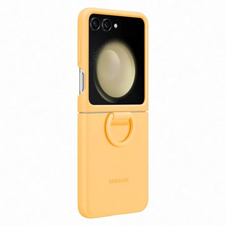 Silicone Cover кейс with Ring за Samsung Galaxy Z Flip 5 - Apricot
