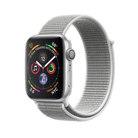 Apple Watch Silver Aluminum Case with Seashell Sport Loop 44mm Series 4 GPS