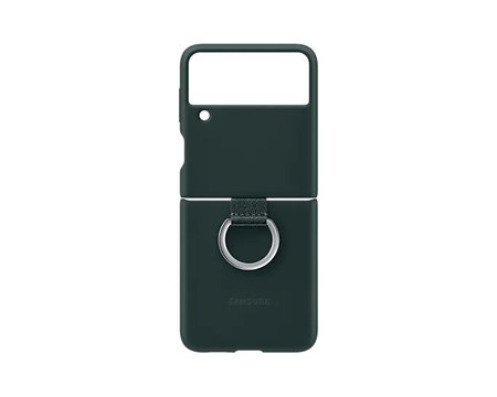 Silicone Cover кейс with Ring за Samsung Galaxy Z Flip 3 - Green