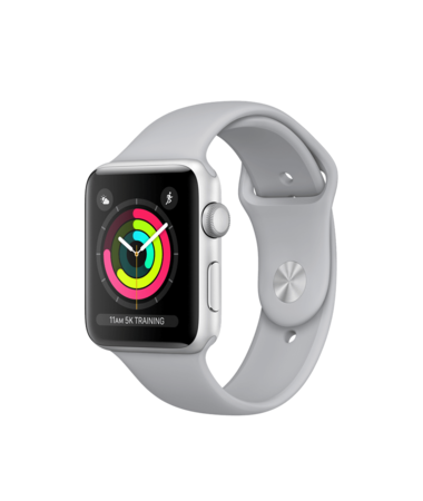 Apple Watch Silver Aluminum Case with Fog Band 42mm Series 3 GPS