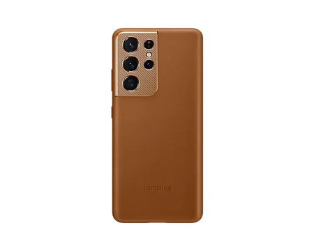 Кожен кейс Leather Cover за Samsung Galaxy S21 Ultra - Brown