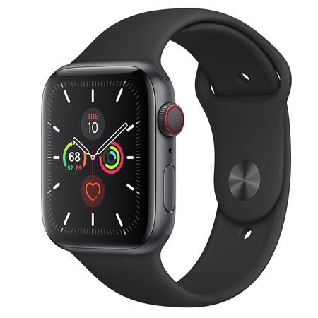 Apple Watch Space Gray Aluminum Case/Black Band 44mm Series 5 GPS + Cellular