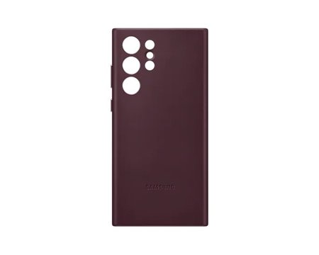 Кожен кейс Leather Cover за Samsung Galaxy S22 Ultra - Burgundy