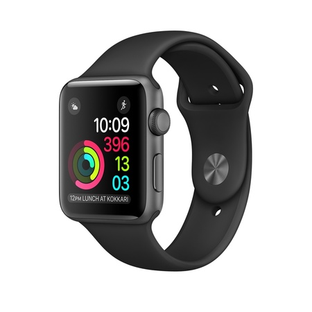 Space Gray Aluminum Black Sport Band 42mm Series 1