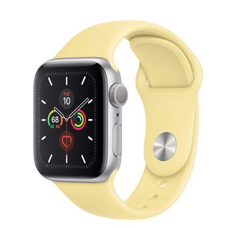 Apple Watch Silver Aluminum Case/Lemon Cream Sport Band 40mm Series 5