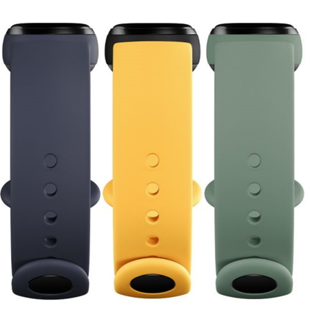 Каишка за Xiaomi Mi Band 6 - navy blue, yellow, mint green (3 бр)