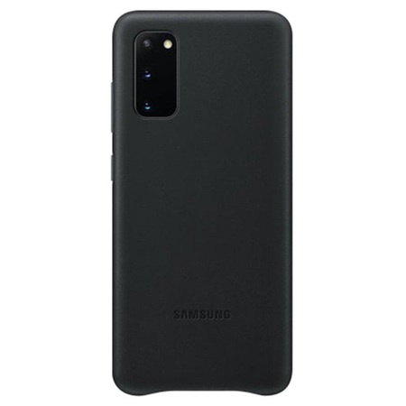 Кожен кейс Leather Cover за Samsung Galaxy S20 - black