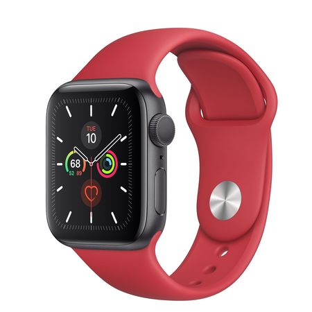 Apple Watch Space Gray Aluminum Case with RED Sport Band 40mm Series 5