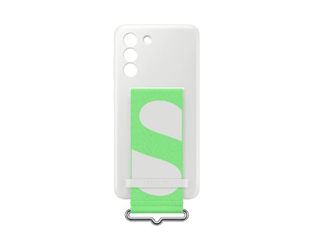 Silicone Cover кейс with Strap за Samsung Galaxy S21 FE - White