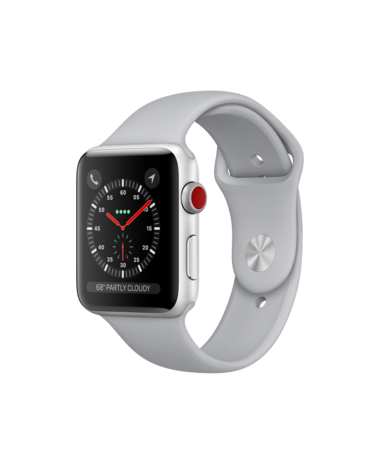 Apple Watch Silver Aluminum Case with Fog Sport Band 42mm Series 3 GPS + Cellular