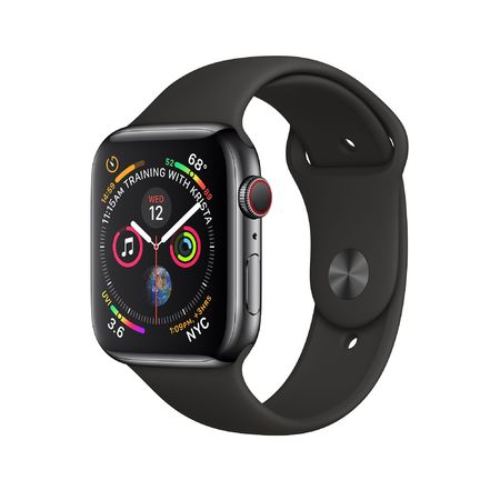  Apple Watch Black Stainless Steel with Black Sport Band 40mm Series 4 GPS + Cellular 