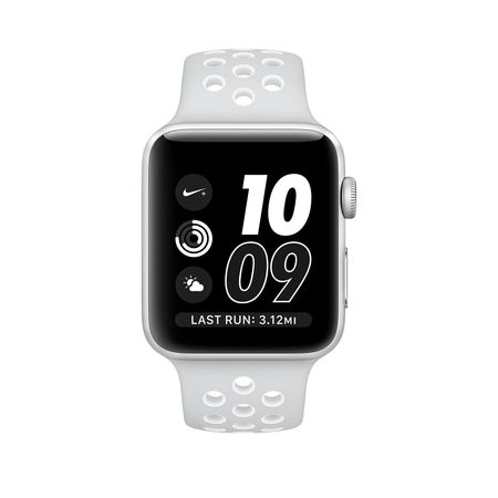 Silver Aluminum Pure Platinum/White Nike Sport 38mm Series 2