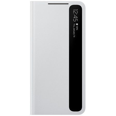 Smart Clear View Cover калъф за Samsung Galaxy S21 - Light Gray