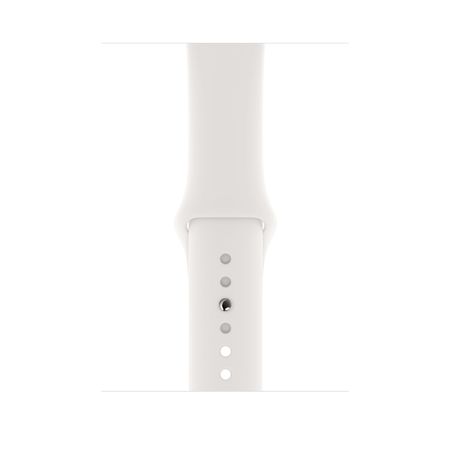 silver aluminum case with white sport band