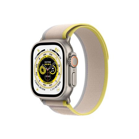 Apple Watch Ultra GPS + Cellular 49mm Titan Case with Yellow/Beige Trail Loop