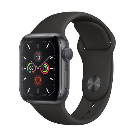 Apple Watch Space Gray Aluminum Case with Black Sport Band 44mm Series 5