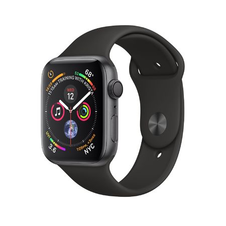 Apple Watch Space Gray Aluminum Case with Black Sport Band 44mm Series 4 GPS
