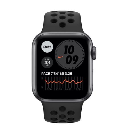 Apple Watch Space Gray Case with Nike Black Sport band 44mm Series 6